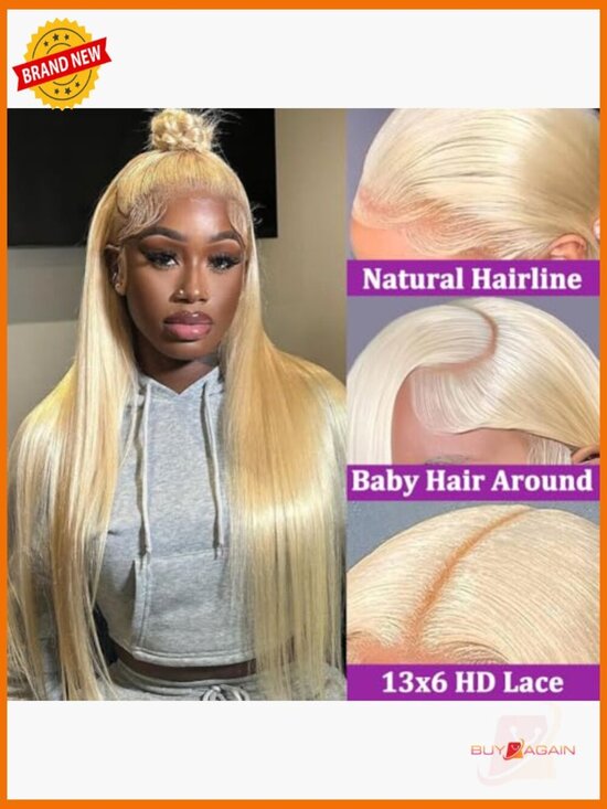 32Inch 13x6 Lace Front Wig Human Hair 200 Density Straight Pre Plucked main image 5